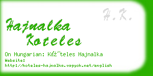 hajnalka koteles business card